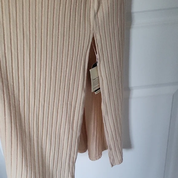 Long Beige Ribbed Cardigan - Picture 3 of 6